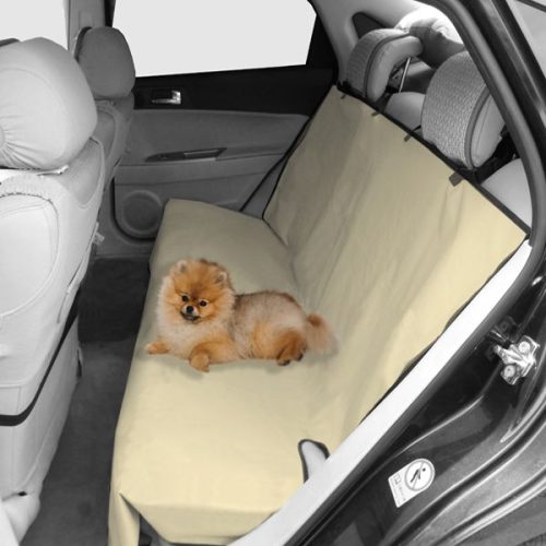 Autós hátsó ülésvédő huzat khaki színben (H65 cm x Sz48 cm)