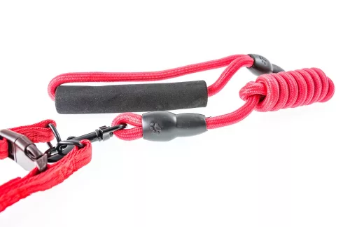 Piros hám és póráz szett "S"méret, 1.5cm x 30-50cm