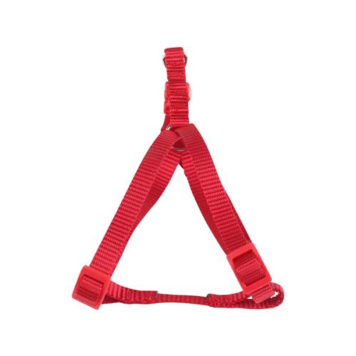 Piros egyszínű textil kutyahám "M" méret (Sz2.0 cm x H40-60 cm)
