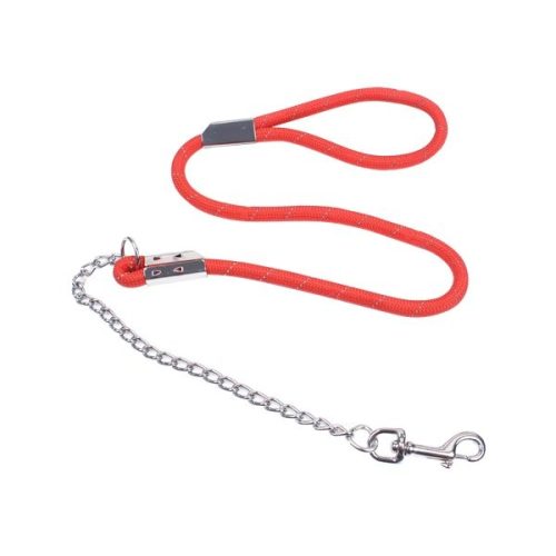 Piros kötélpóráz fém lánccal (D1.2 cm x H120cm)