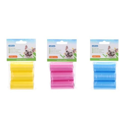 Kutyapiszok tartó zacskó, színes, 24x3db/csomag
