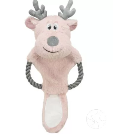 Trixie Xmas reindeer with rope-Xmas játék Plüss szarvas, kötélen, 47cm