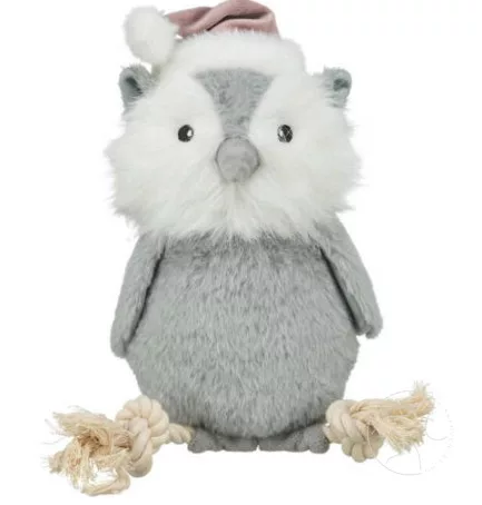 Trixie Xmas owl with rope-Xmas játék Plüss, kötélen, 31cm