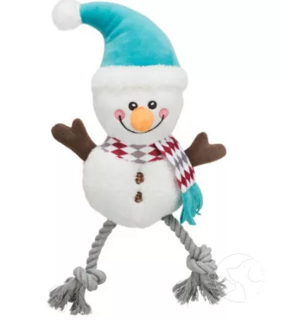 Trixie Xmas Snowman on rope - játék (plüss,pamut) kutyák részére (41cm)