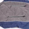 Luxus steppelt szőrme galléros kabát Kék 30cm háthossz