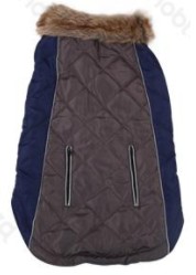 Luxus steppelt szőrme galléros kabát Szürke 30cm háthossz