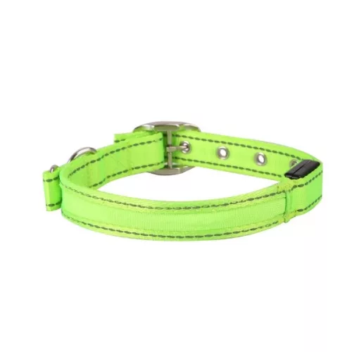 LED-es világító nyakörv UV Sárga (Sz2.5 cm x H36-44 cm)