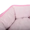 Rózsaszín alapon pöttyös mintás kerek fekhely, M