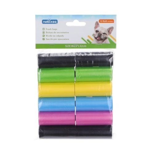 Kutyapiszok tartó zacskó, színes, 6x12db/csomag