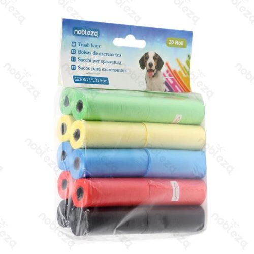 Kutyapiszok tartó zacskó, színes, 6x20db/csomag