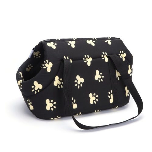 Tappancs mintás kutya hordozó táska, fekete "L"