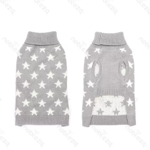 Csillagos fekete garbós pulóver, XL