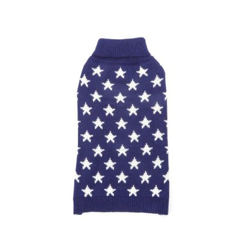 Csillagos kék garbós pulóver, XXL