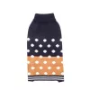 Fehér pöttyös garbós pulóver, kék, XS