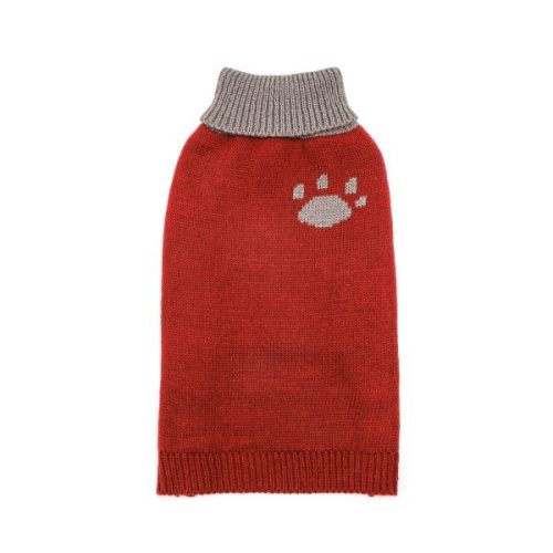 Tappancs mintás piros garbós pulóver, XL