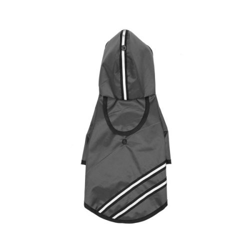 Dupla csíkos kapucnis esőkabát fekete, XL