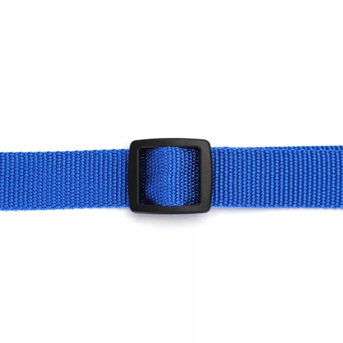 Kék egyszínű textil nyakörv (Sz1.5 cm x H25-40 cm)