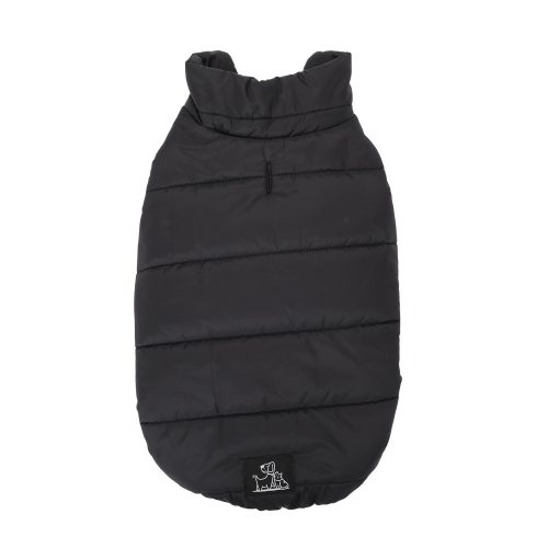 Fekete egyszínű téli kabát, XL