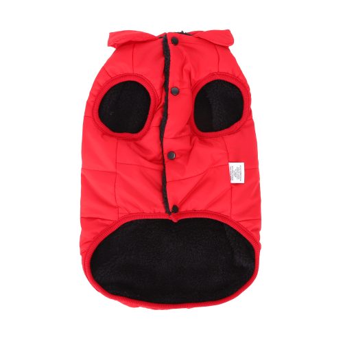 Piros egyszínű téli kabát, 35 cm háthossz