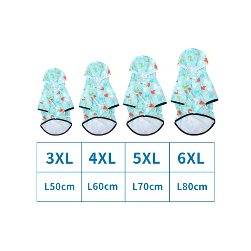 Esőkabát, sötétkék alapon mintás, 6XL