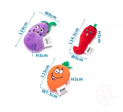 Plüssjáték Paprika/Padlizsán/Sárgarépa
