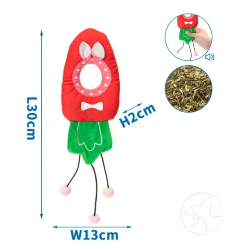 Gyűrött macskamenta plüss sárgarépa játék