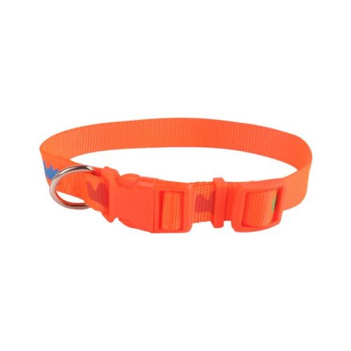 Kutyamintás narancssárga textil nyakörv (Sz1.0 cm x H20-30 cm)