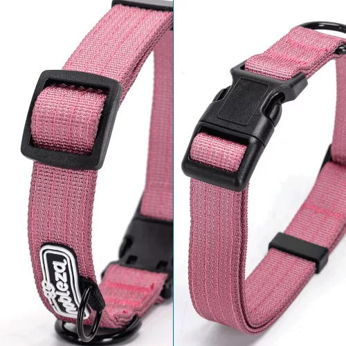 Kétrétegű NOBLEZA textil nyakörv, ezüst (Sz2.0 cm x H36-51 cm)